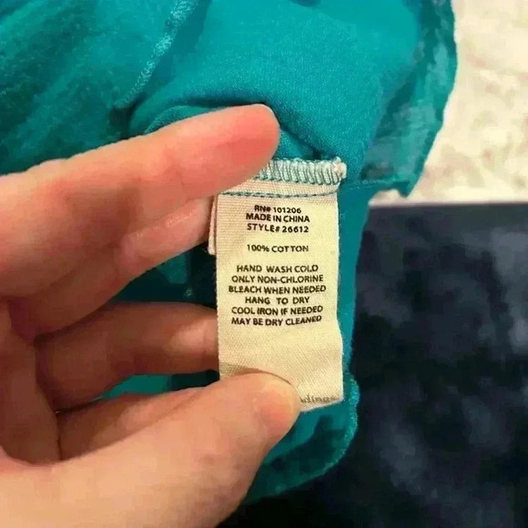 Soft Surroundings Teal Tunic Quarter Sleeve Layered Shirt Size Medium - Picture 4 of 5